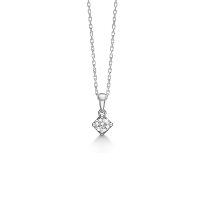 Mads Z Halskæder Crown vedhæng m. 0,16 ct. W.SI - 14 kt. hvidguld 1631616