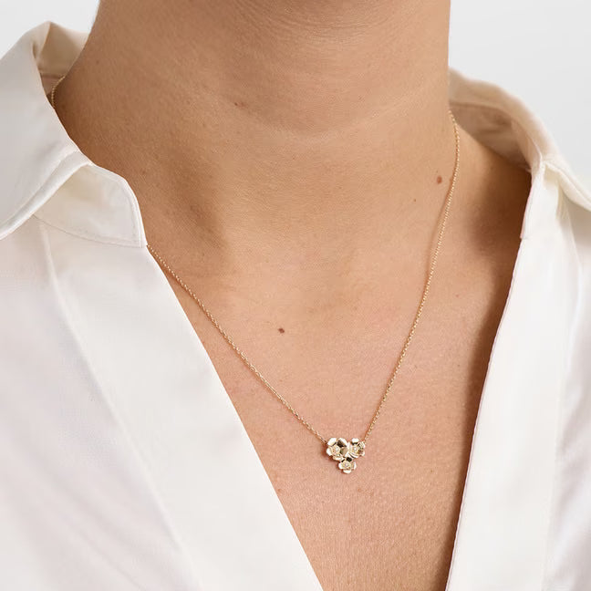 Mads Z Halskæder Fleur halskæde med 0,011 carat - 14 karat guld 1521108