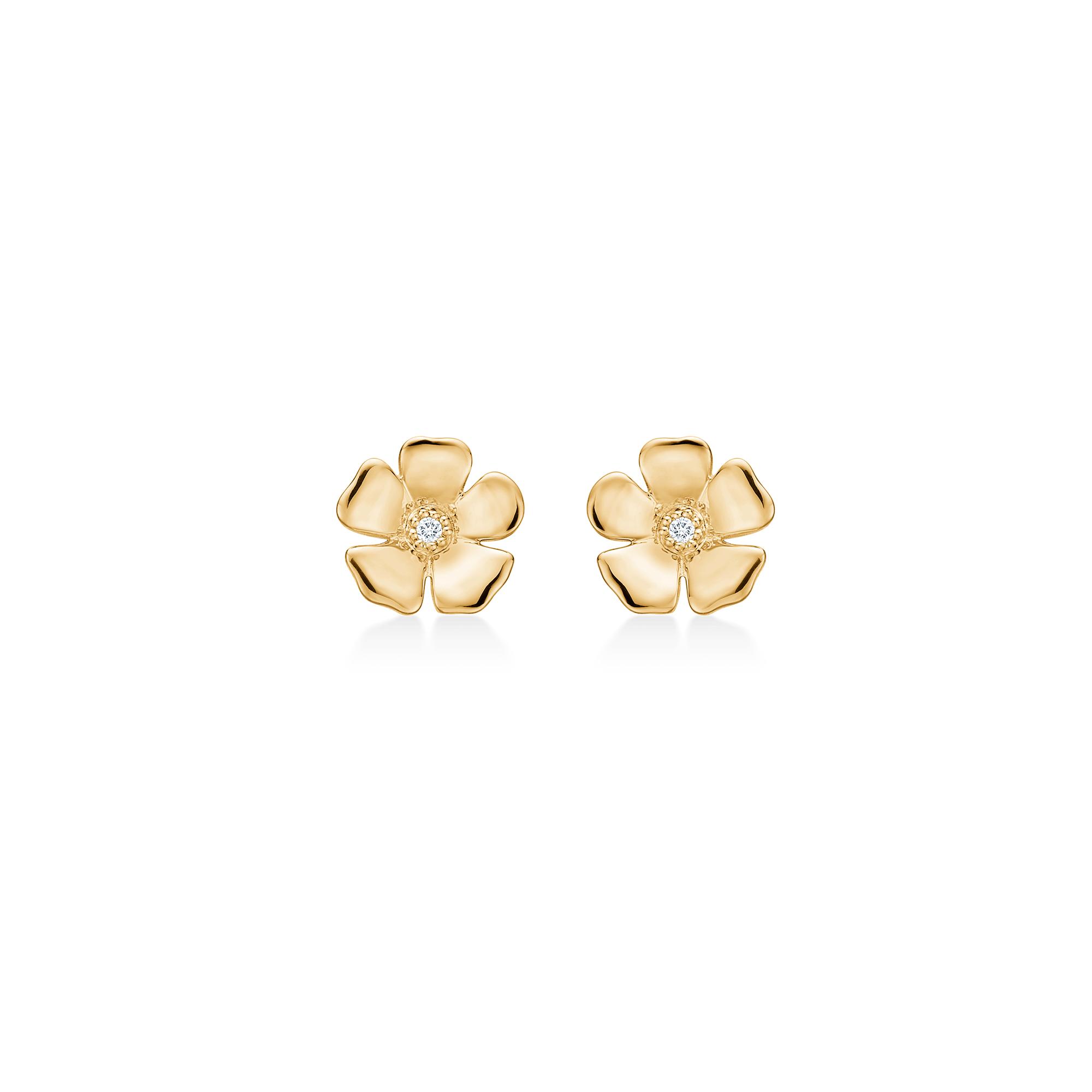 Mads Z Øreringe Fleur ørestik m. 0,008 ct. W.SI - 14 kt. 1511108