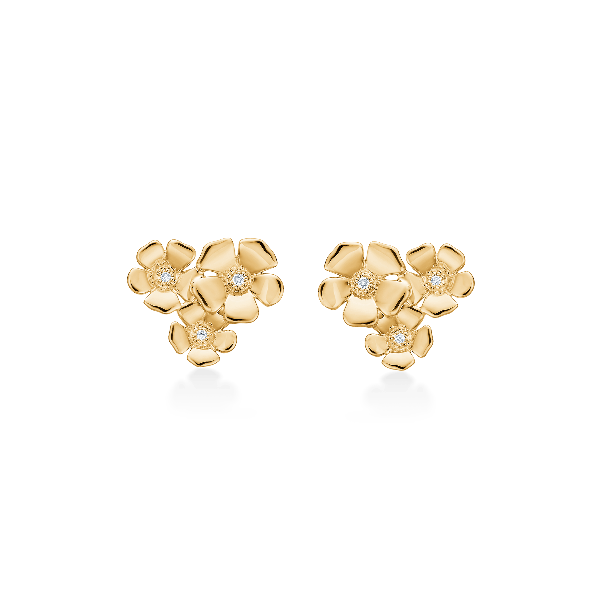Mads Z Øreringe Fleur ørestik m. 0,021 ct. W.SI - 14 kt. 1511109