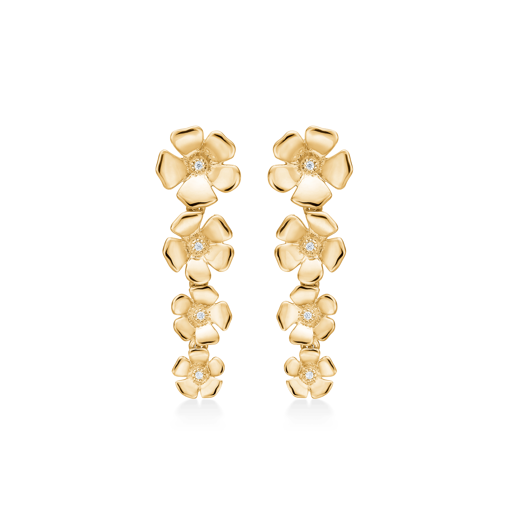 Mads Z Øreringe Fleur ørestik m. 0,029 ct. W.SI - 14 kt. 1511110