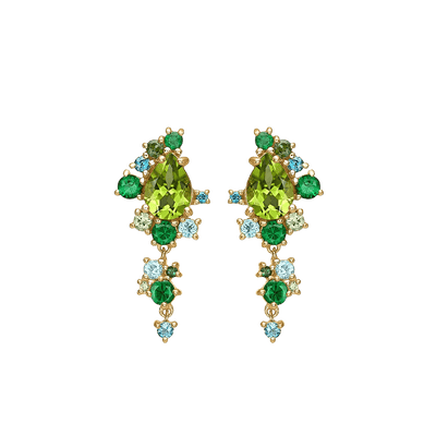 Mads Z Øreringe Four Seasons Spring ørestikker med peridot - 14 karat guld 1516033
