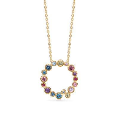 Mads Z Halskæder Luxury Rainbow Petite vedhæng med ægte sten - 14 kt. 1534066