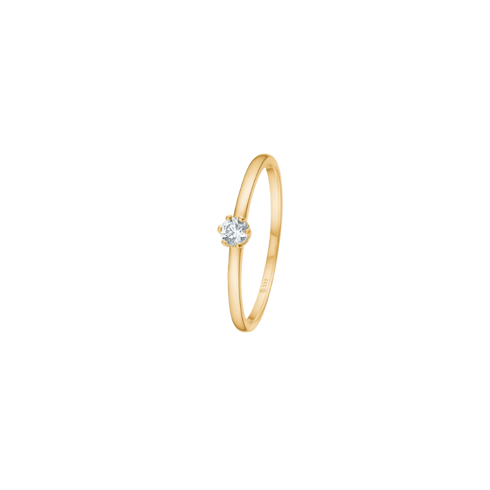 Mads Z Ringe Lydia solitaire ring med zirkon - 8 Karat
