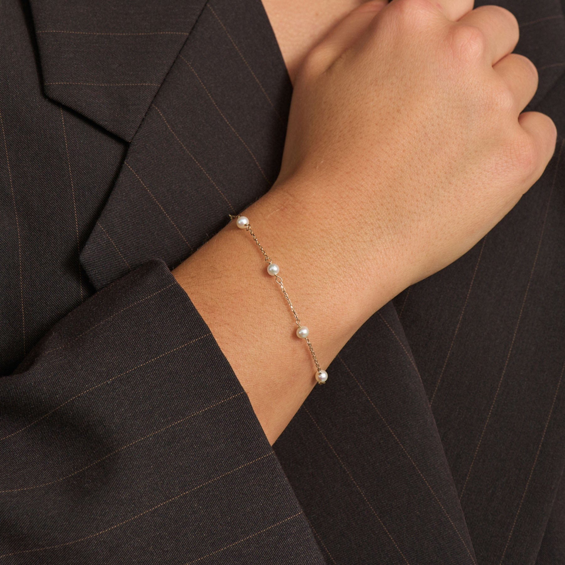 Mads Z Armbånd Moonlight armbånd med kulturperle - 8 Karat 3353116