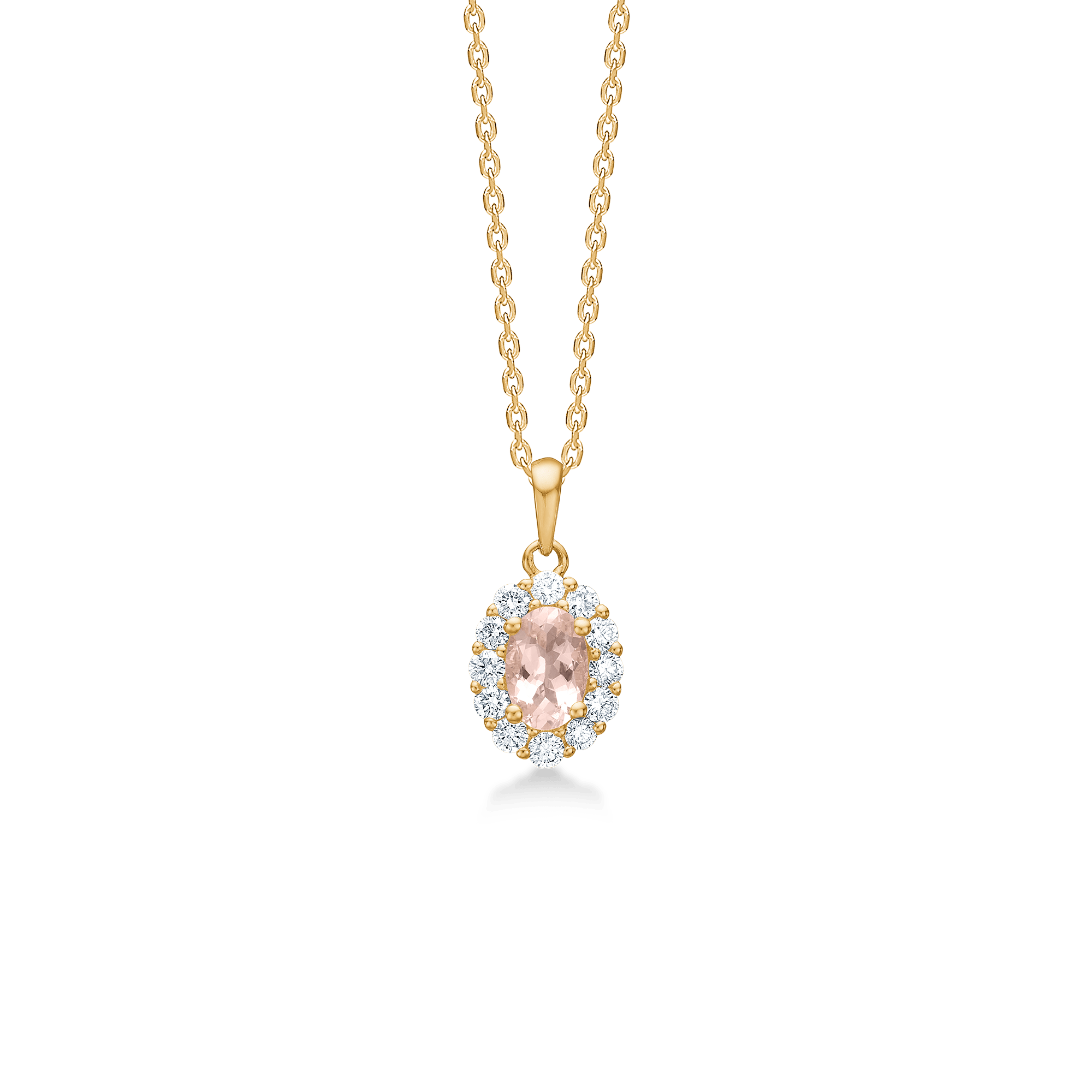 Mads Z Pastello Elegante vedhæng med morganit og 0,25ct. - 14 karat 1536002