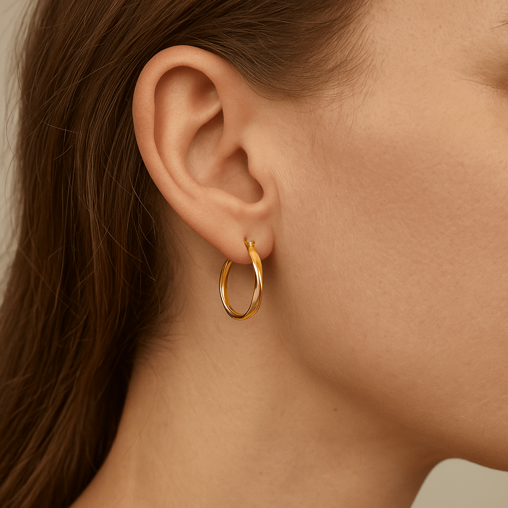 Mads Z Øreringe Silvia guld creol hoops 20 mm - 8 Karat 3310147