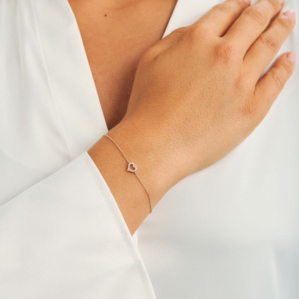 Mads Z Armbånd Tender Heart armbånd med 0,07 carat - 14 karat guld 1551307