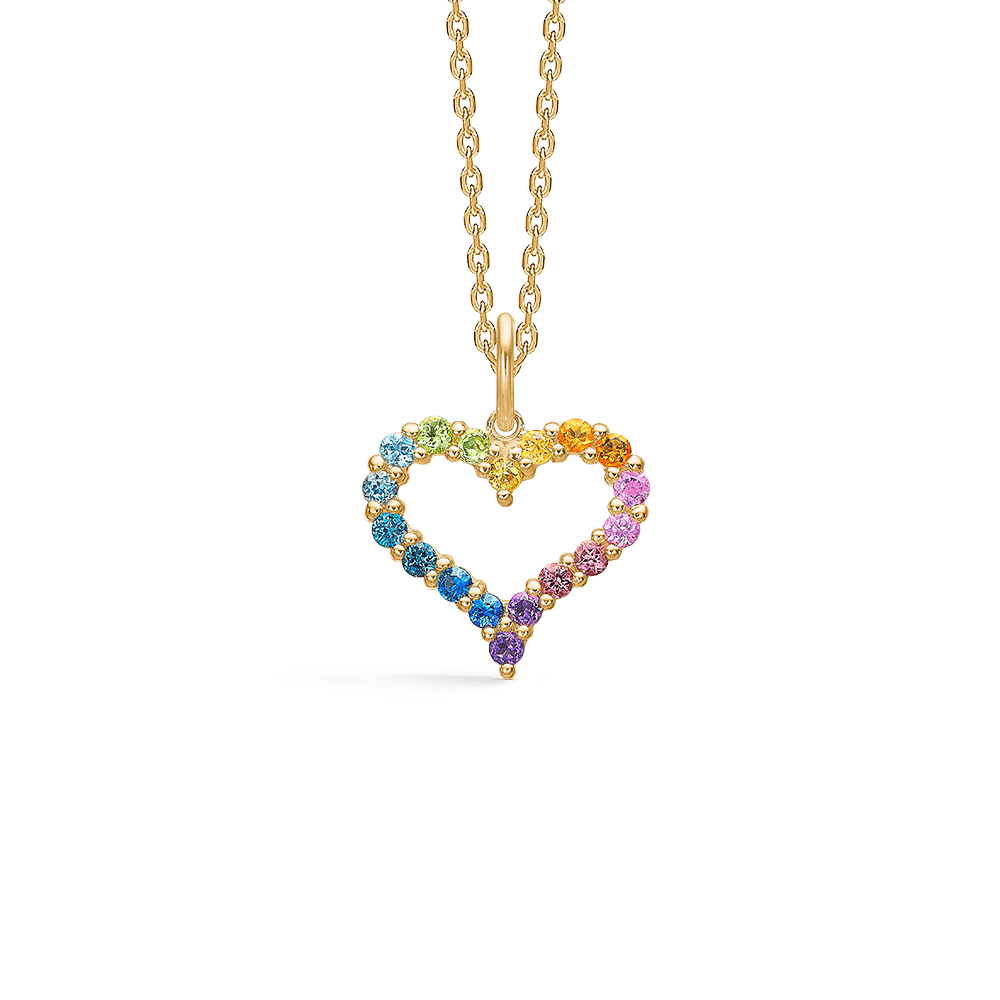 Mads Z Halskæder Tender Heart Rainbow vedhæng - 14 kt. 1534340