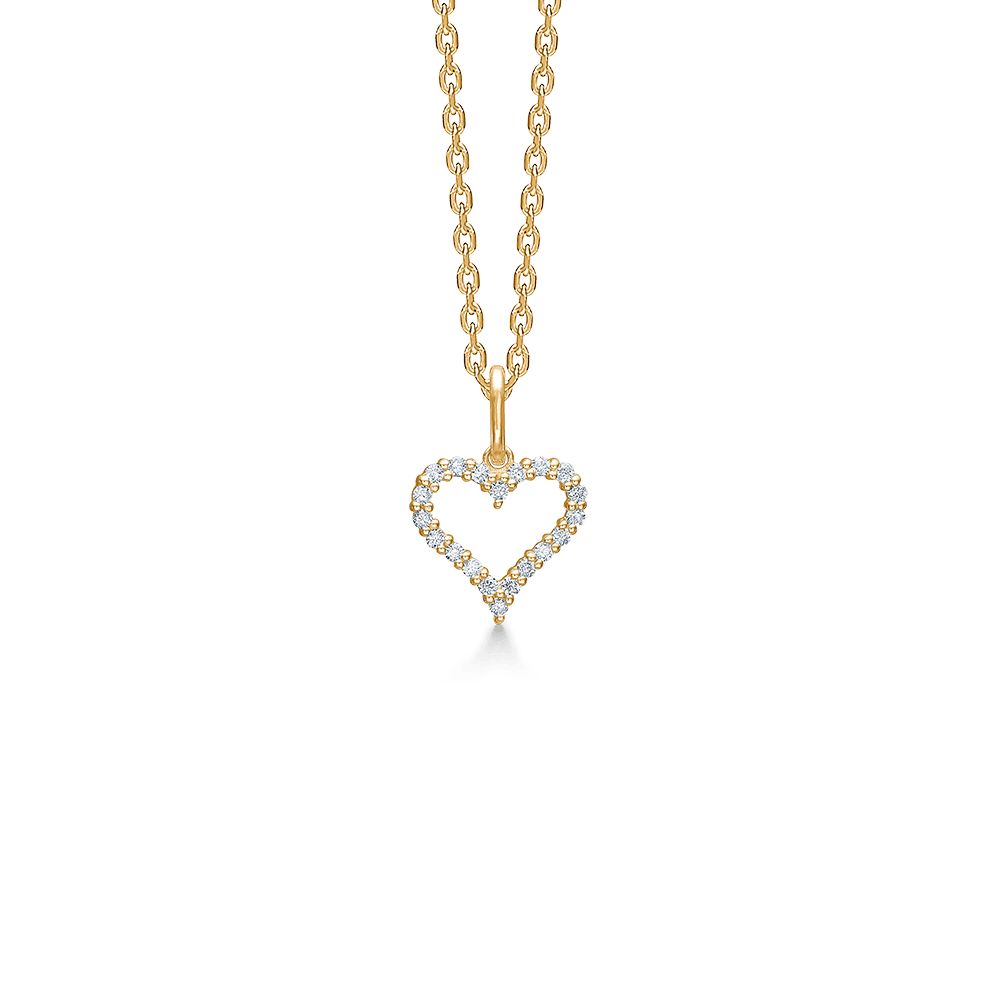 Mads Z Halskæder Tender Heart vedhæng med 0,12 ct. W.SI - 14 kt. 1531312