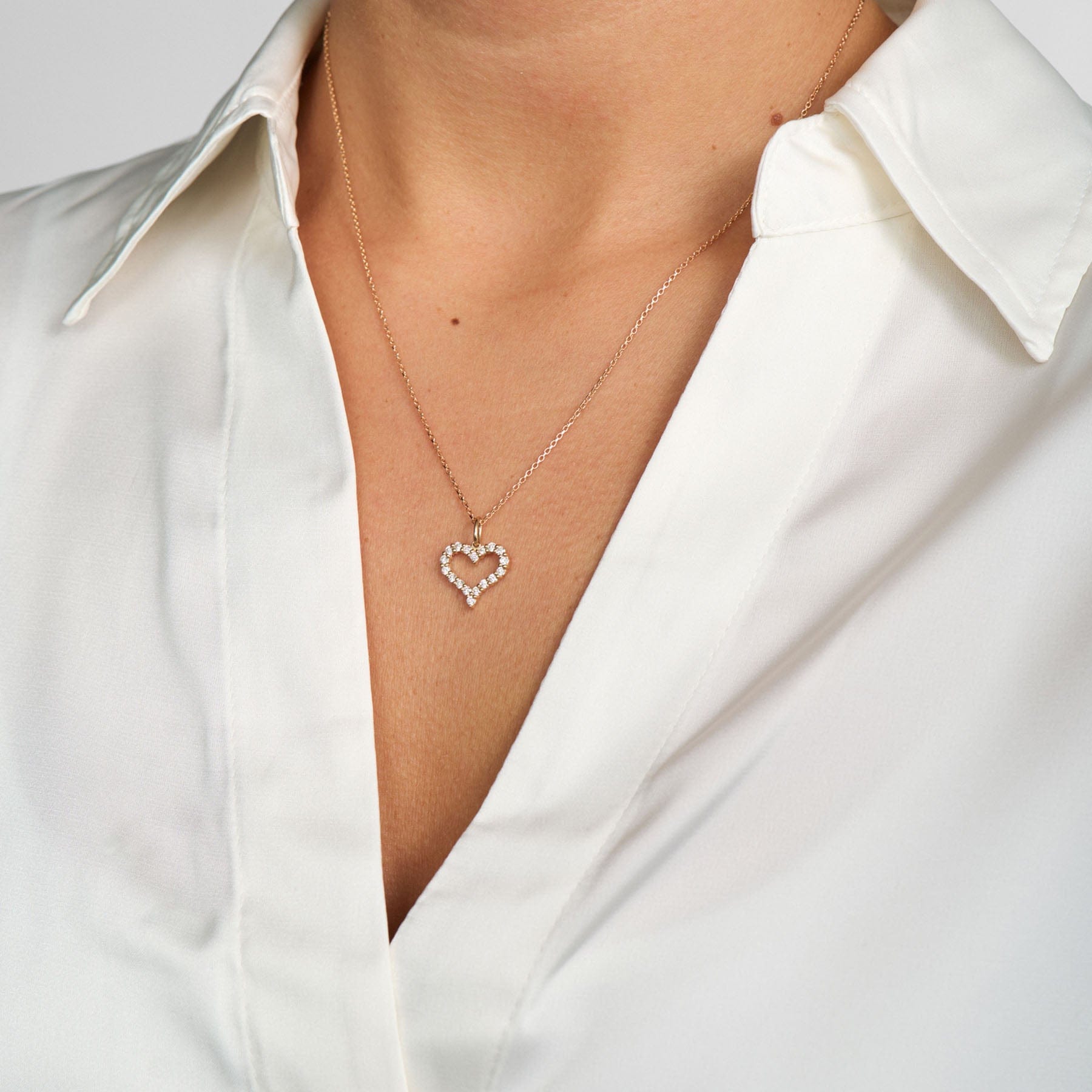 Mads Z Halskæder Tender Heart vedhæng med 0,36 ct. W.SI - 14 Karat 1531336