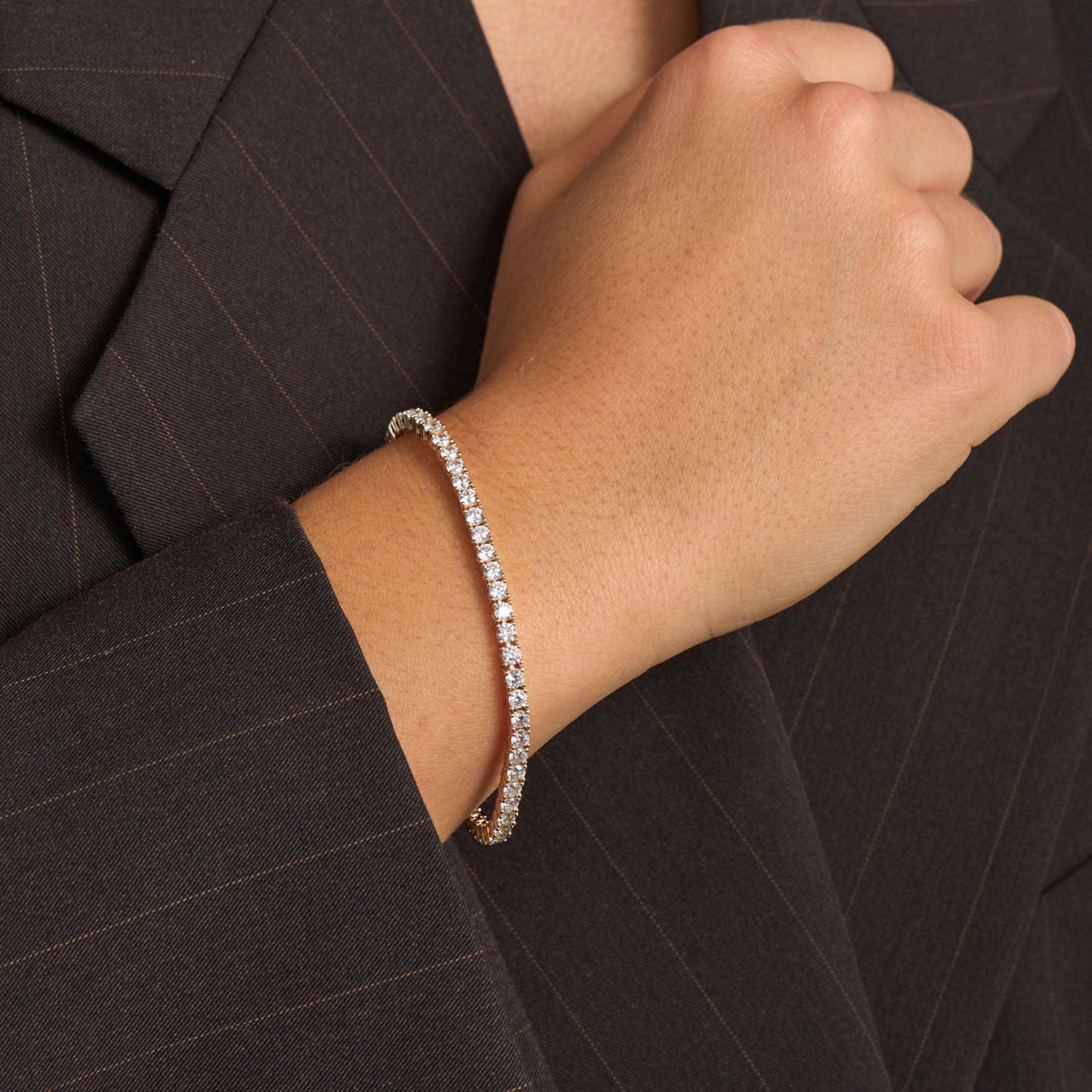 Mads Z Armbånd Tennisarmbånd med zirkoner large - 8 karat