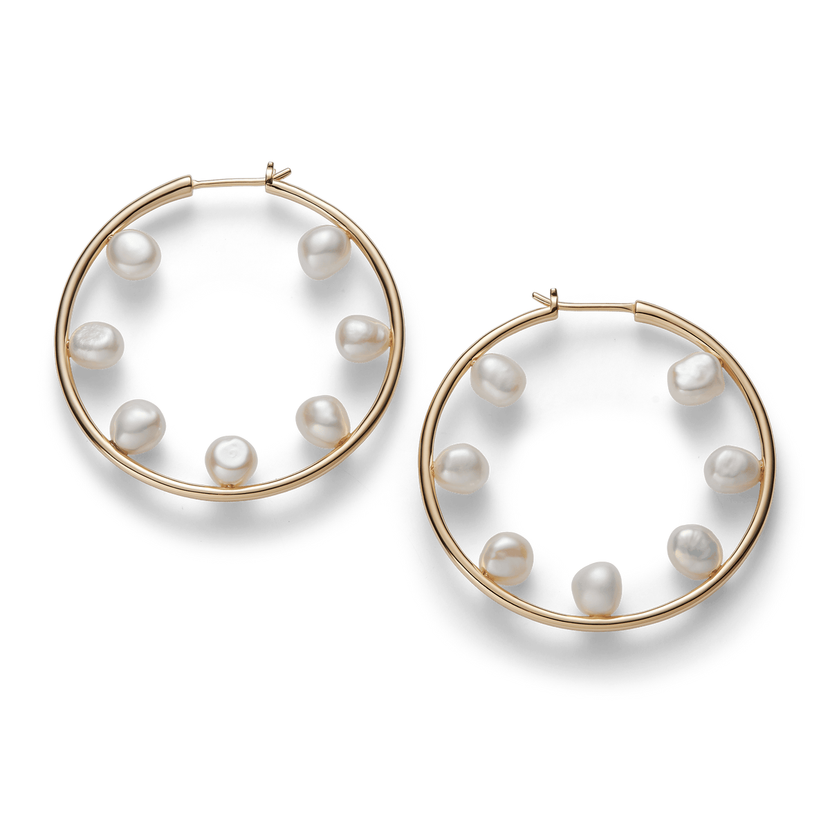 Maria Black Øreringe Baroque Neo 40 hoop - forgyldt messing