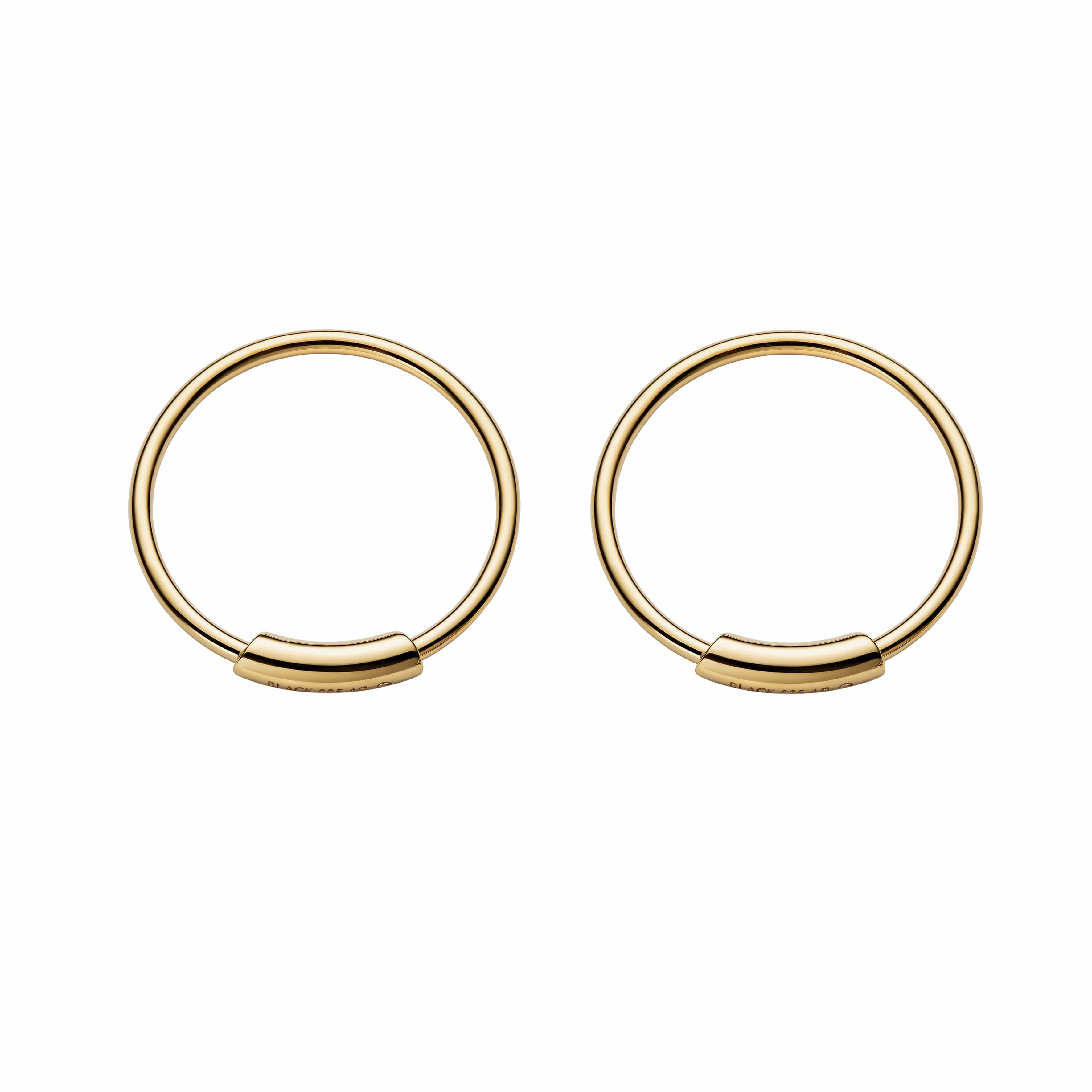 Maria Black Øreringe Basic hoop 12 mm - forgyldt