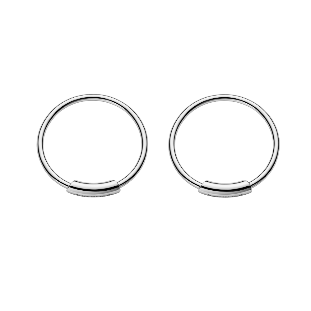 Maria Black Øreringe Basic hoop 12 mm - sølv 100219
