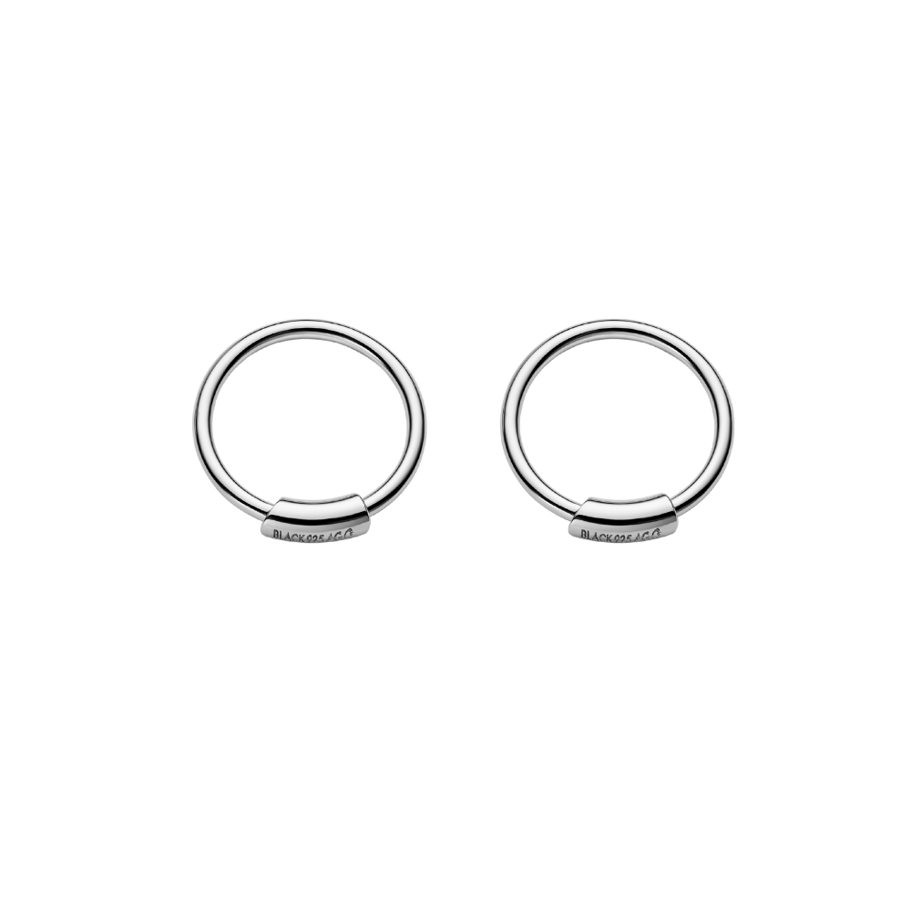 Maria Black Øreringe Basic hoop 8 mm - sølv 100214