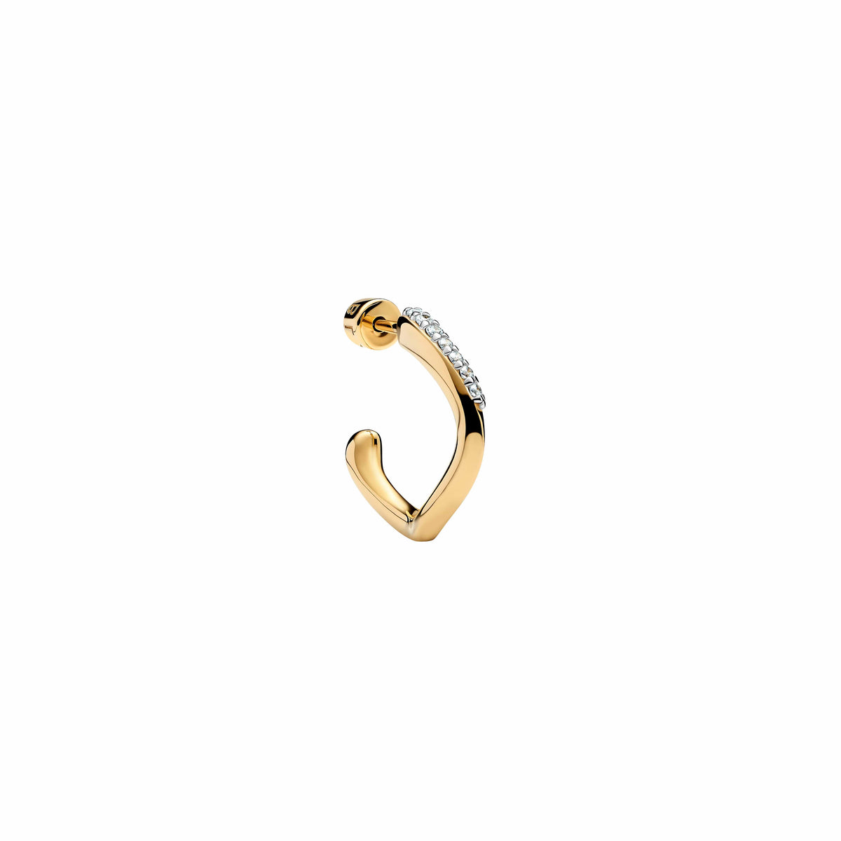 Maria Black Øreringe Curvo Pave Hoop Small - Forgyldt