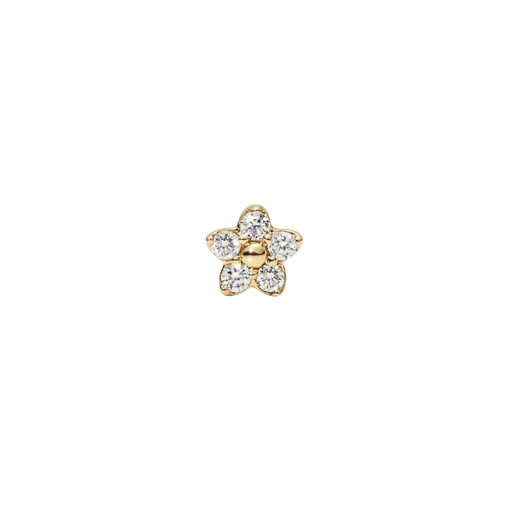 Maria Black Øreringe Daisy 3 ørepiercing labret med labgrown diamanter - 14K SB1083Y-3