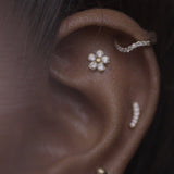 Maria Black Øreringe Daisy 5 ørepiercing labret med labgrown diamanter - 14K SB1083Y-5