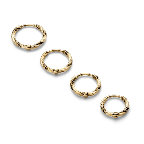 Maria Black Øreringe Diamond cut 9 huggie 14 karat H1005Y
