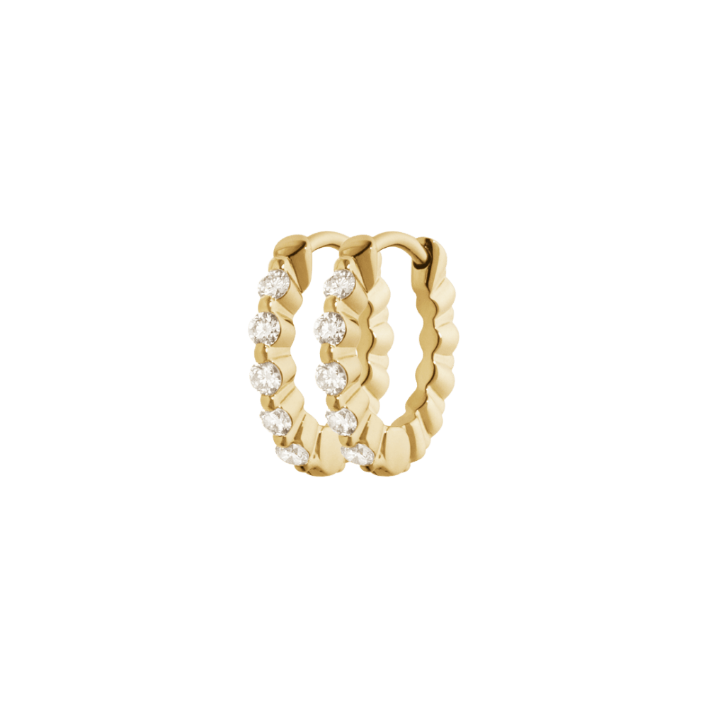 Maria Black Øreringe True Romance 8 huggie med labgrown diamanter - 14 karat guld