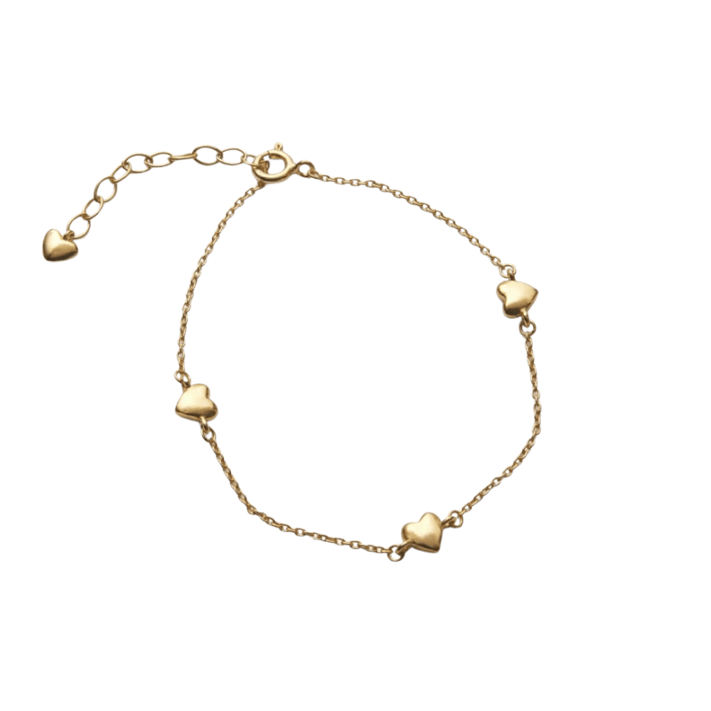 Pernille Corydon Armbånd Adore armbånd med hjerter - forgyldt b-508-gp