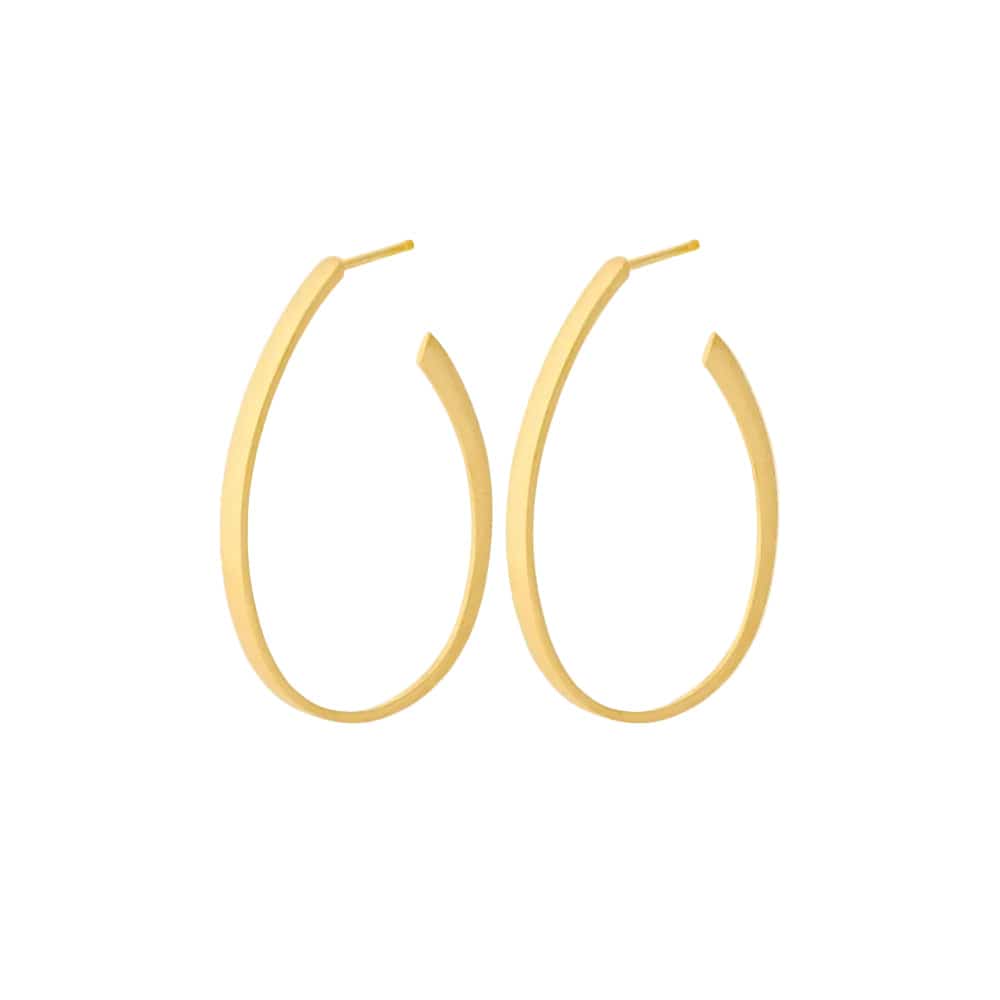 Pernille Corydon Øreringe Oval creoler - forgyldt e-107-gp