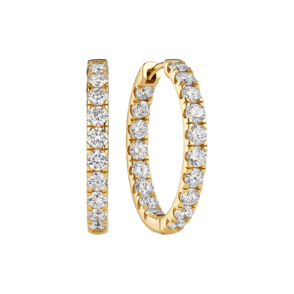 Sif Jakobs Øreringe Alba Eternity hoops med diamanter - 14 karat guld SJ-E2522-WD-YG