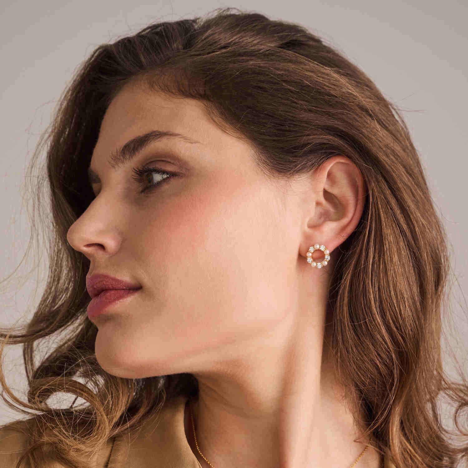 Sif Jakobs Øreringe Biella Perla Øreringe med perler og sten - sølv SJ-E2432-PCZ