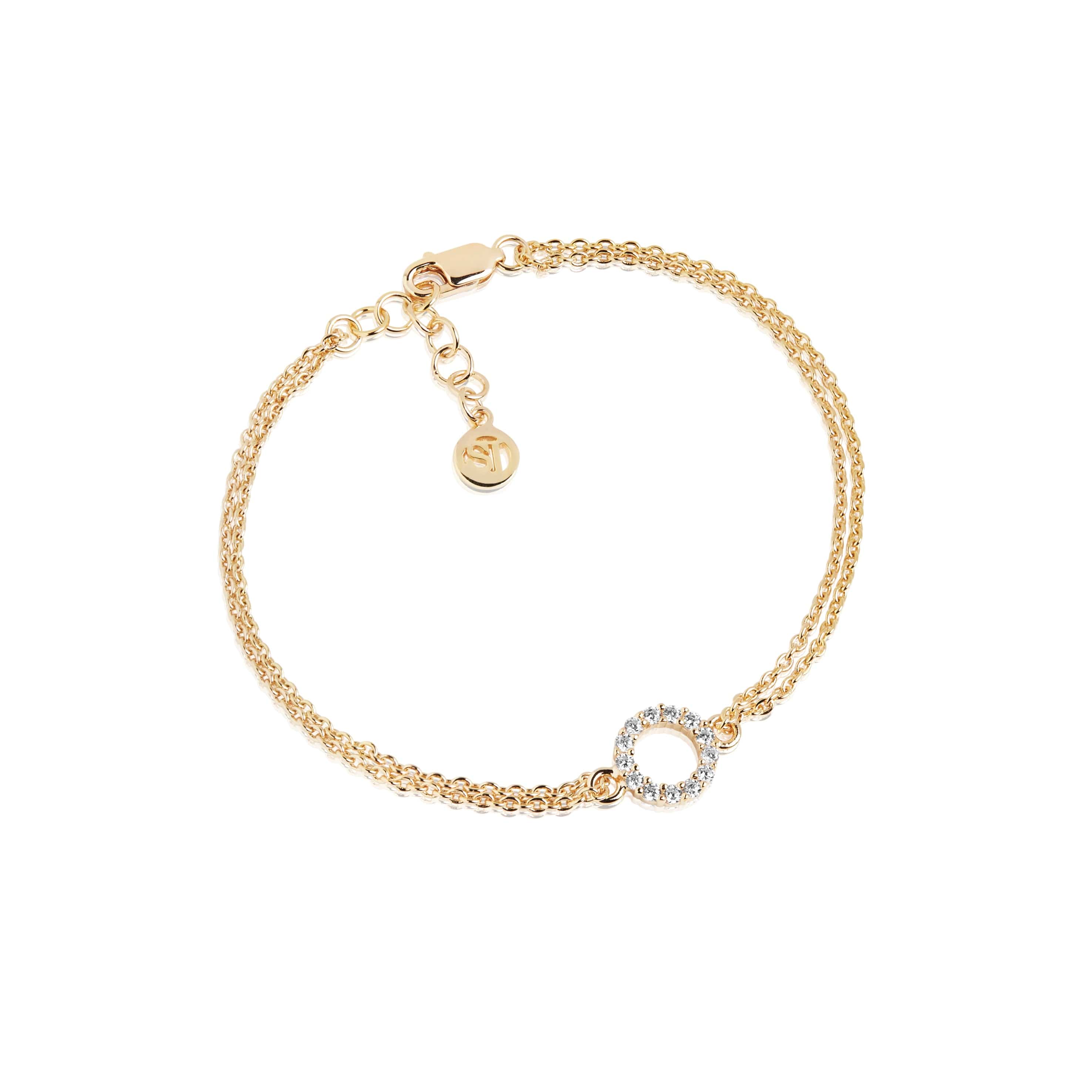 Sif Jakobs Armbånd Biella piccolo armbånd med hvide zirkoner - forgyldt SJ-B337-1-CZ-YG