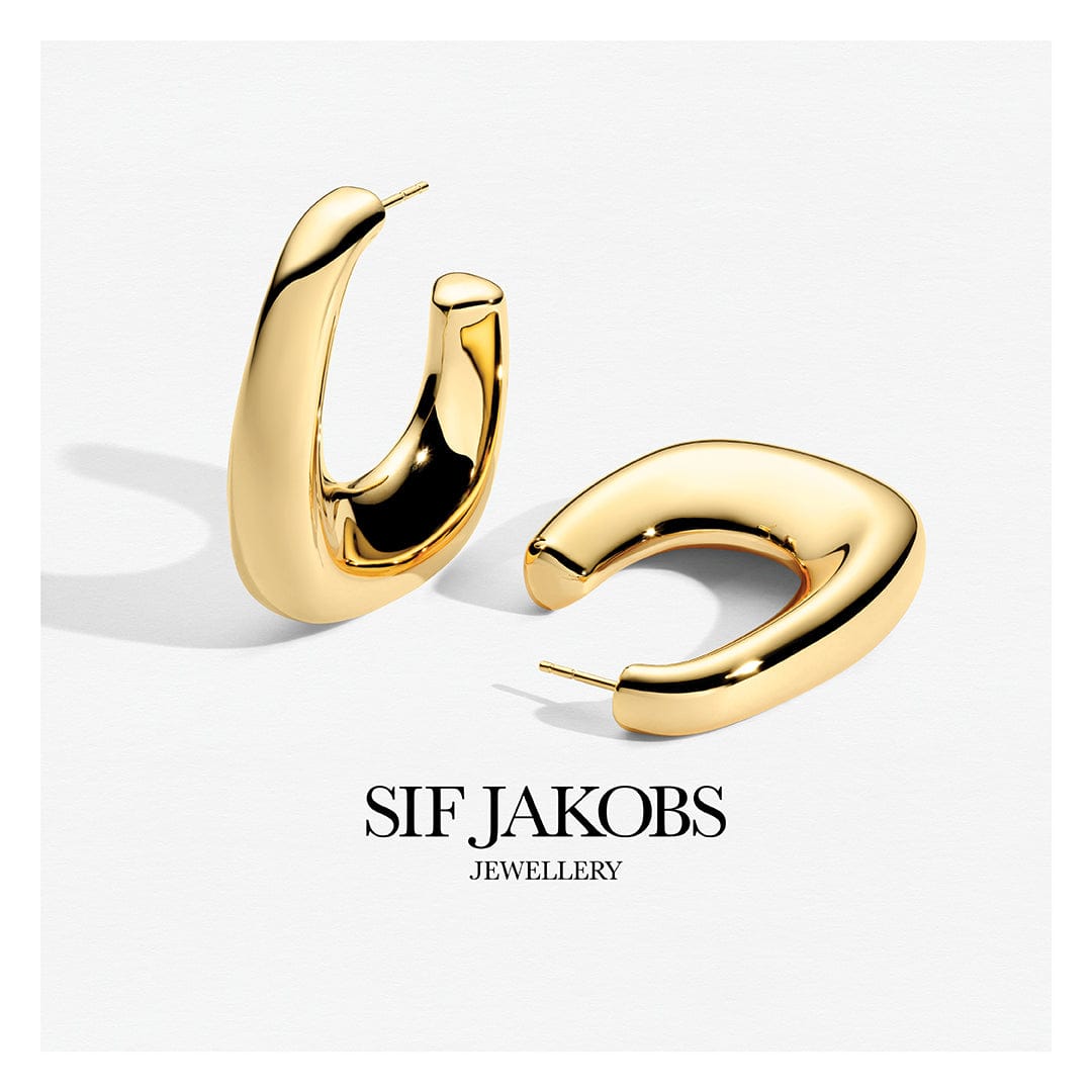 Sif Jakobs Øreringe BORSA X-GRANDE øreringe - FORGYLDT SJ-E2623-YG
