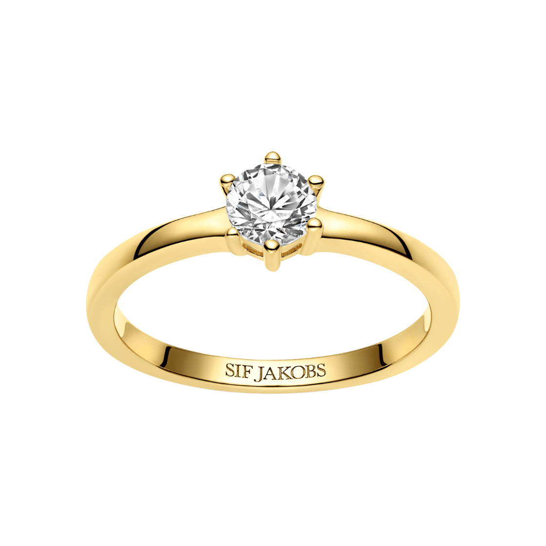 Sif Jakobs Ringe Ellera uno pianura grande ring - forgyldt