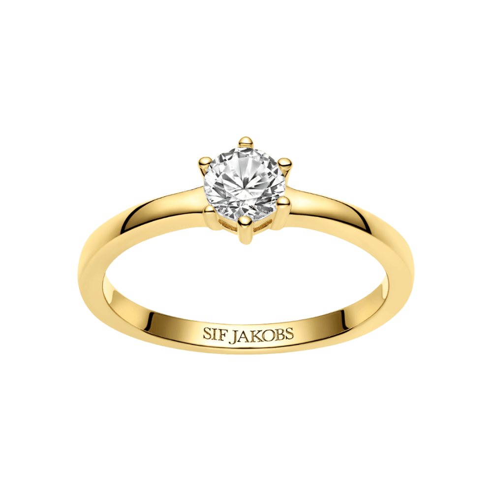 Sif Jakobs Ringe Ellera uno pianura grande ring - forgyldt
