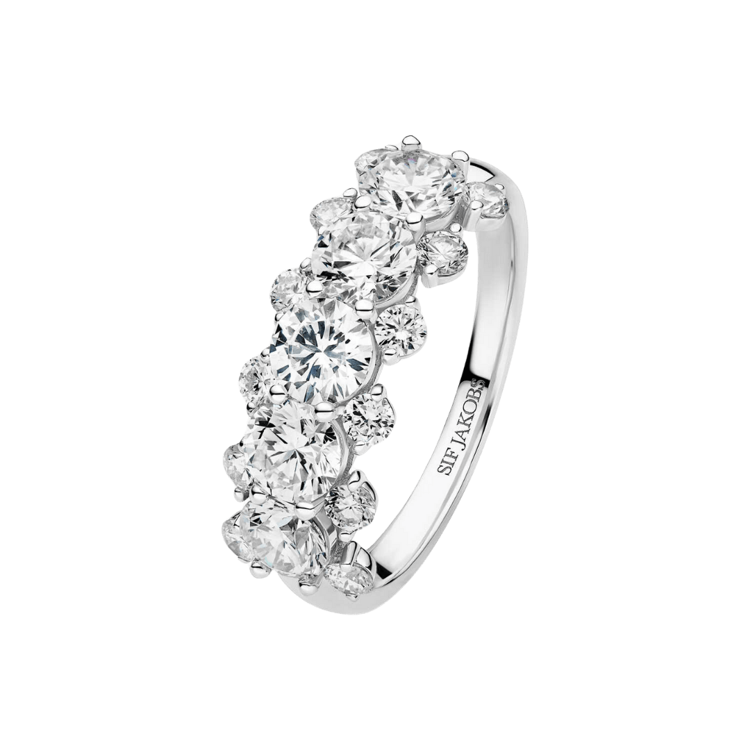 Sif Jakobs Ringe Fior Grande ring med labgrown diamanter - 14K hvidguld