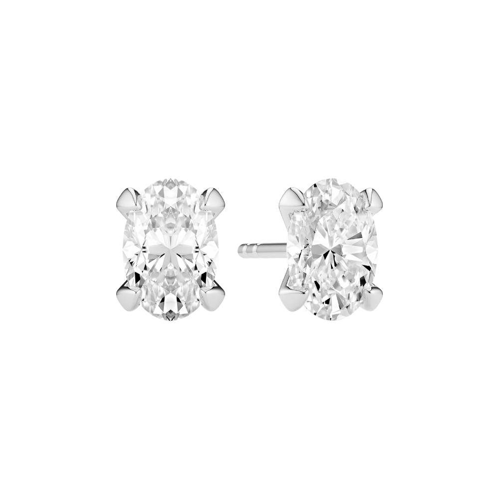 Sif Jakobs Øreringe Grace Ovale Solitaire diamantøreringe 1,00 carat - 14 karat hvidguld SJ-E2566-WD-WG