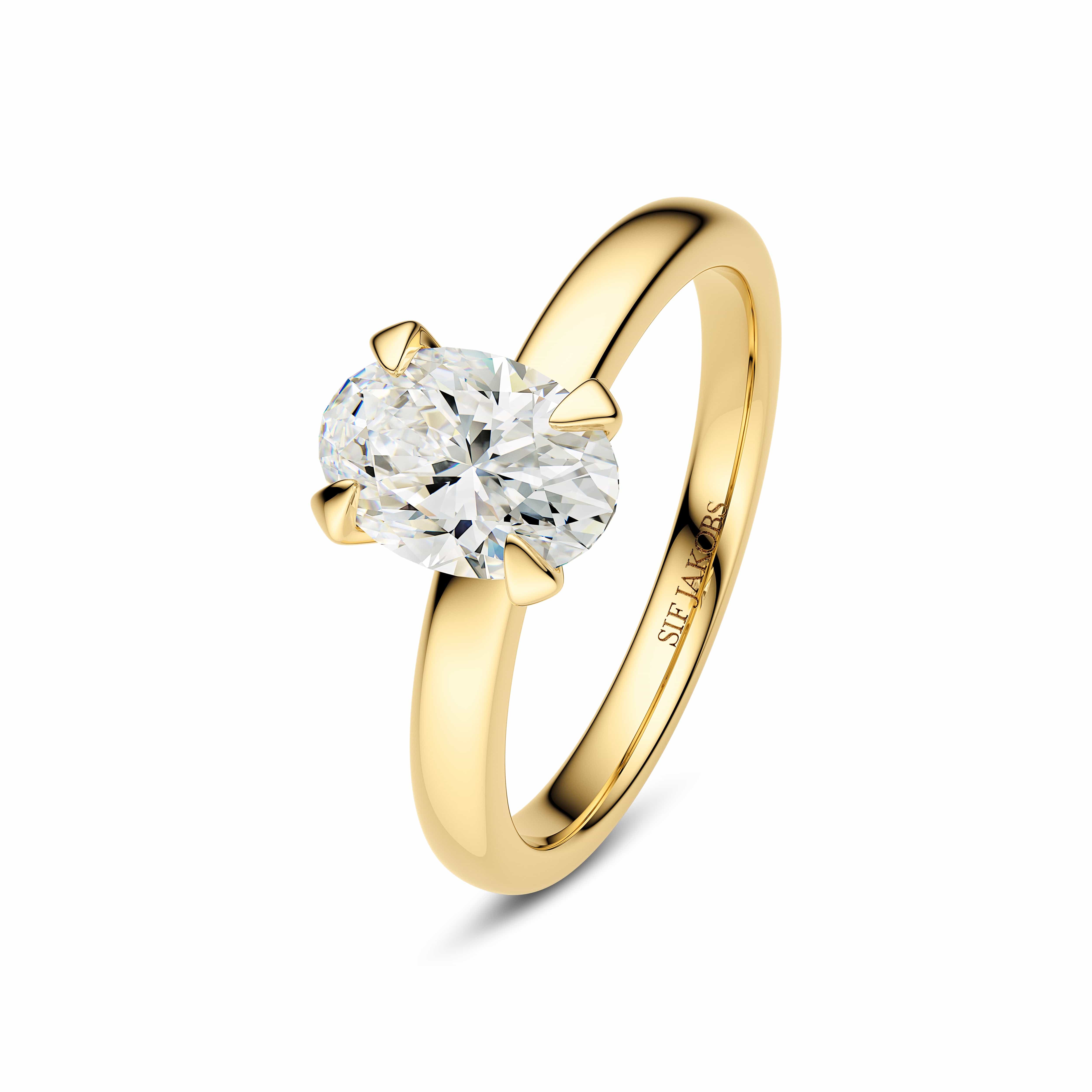 Sif Jakobs Ringe Grace Ovale Solitaire diamantring 1,00 carat - 14 karat guld