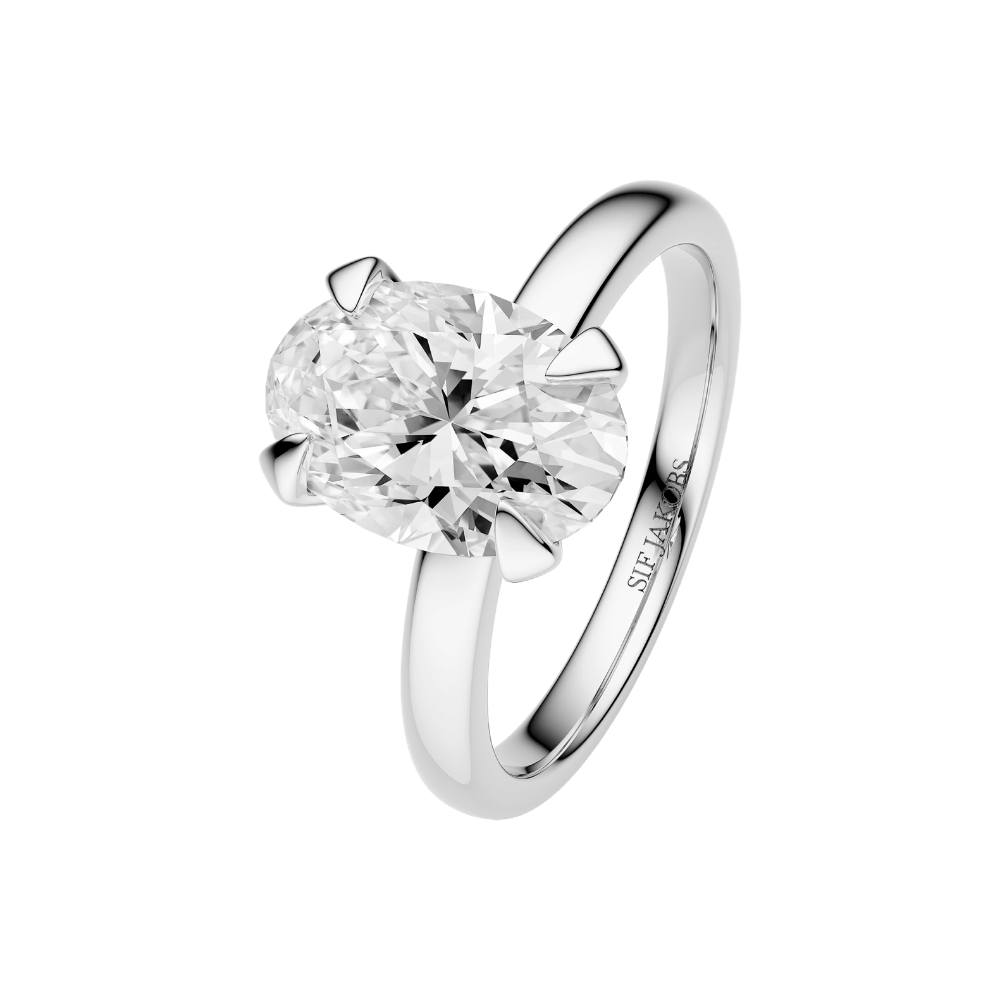 Sif Jakobs Ringe Grace Ovale Solitaire diamantring 2,00 carat - 14 karat hvidguld