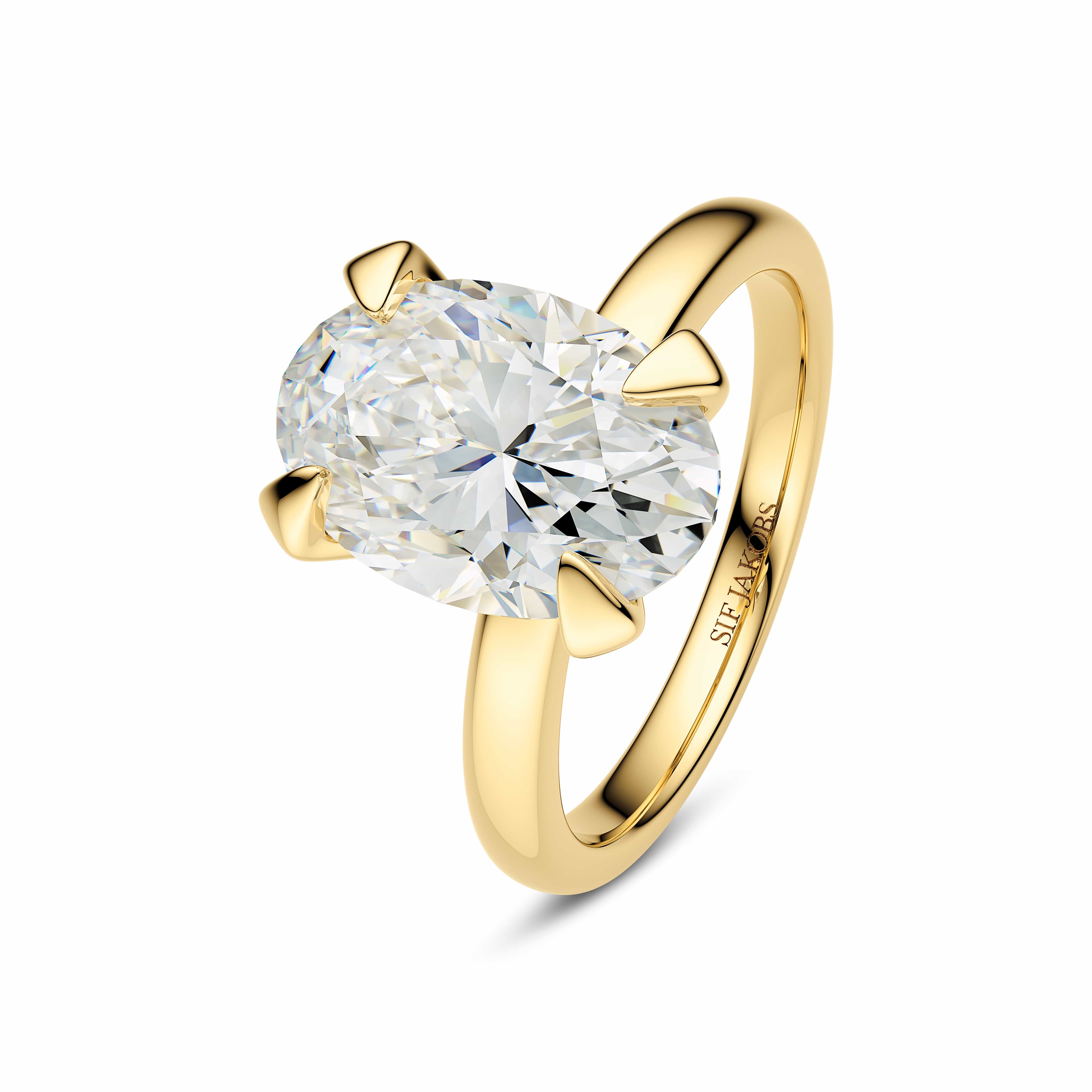 Sif Jakobs Ringe Grace Ovale Solitaire diamantring 3,00 carat - 14 karat guld