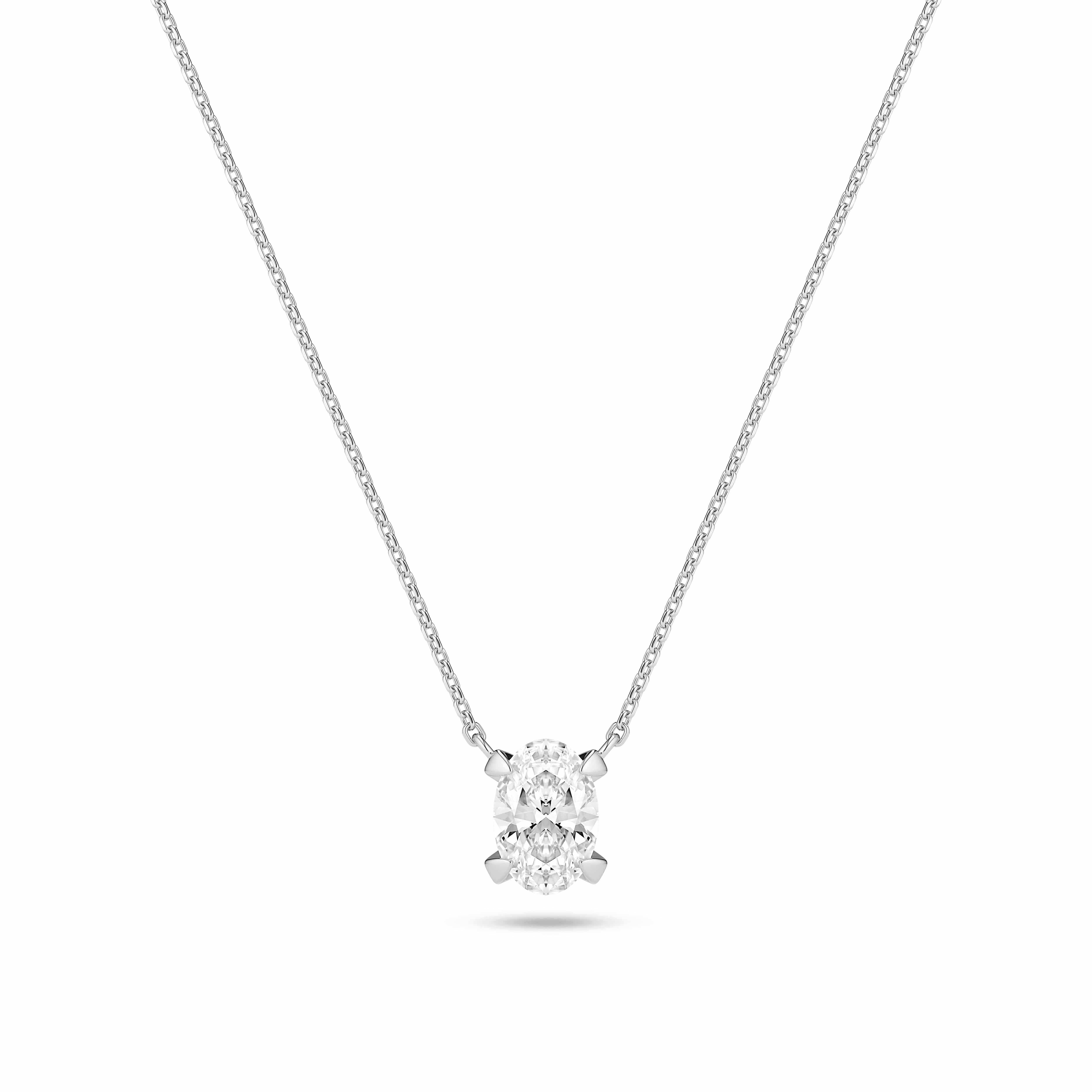 Sif Jakobs Halskæder Grace Ovale Solitaire halskæde med diamant 0,75 carat - 14 karat hvidguld SJ-N2566-WD-WG