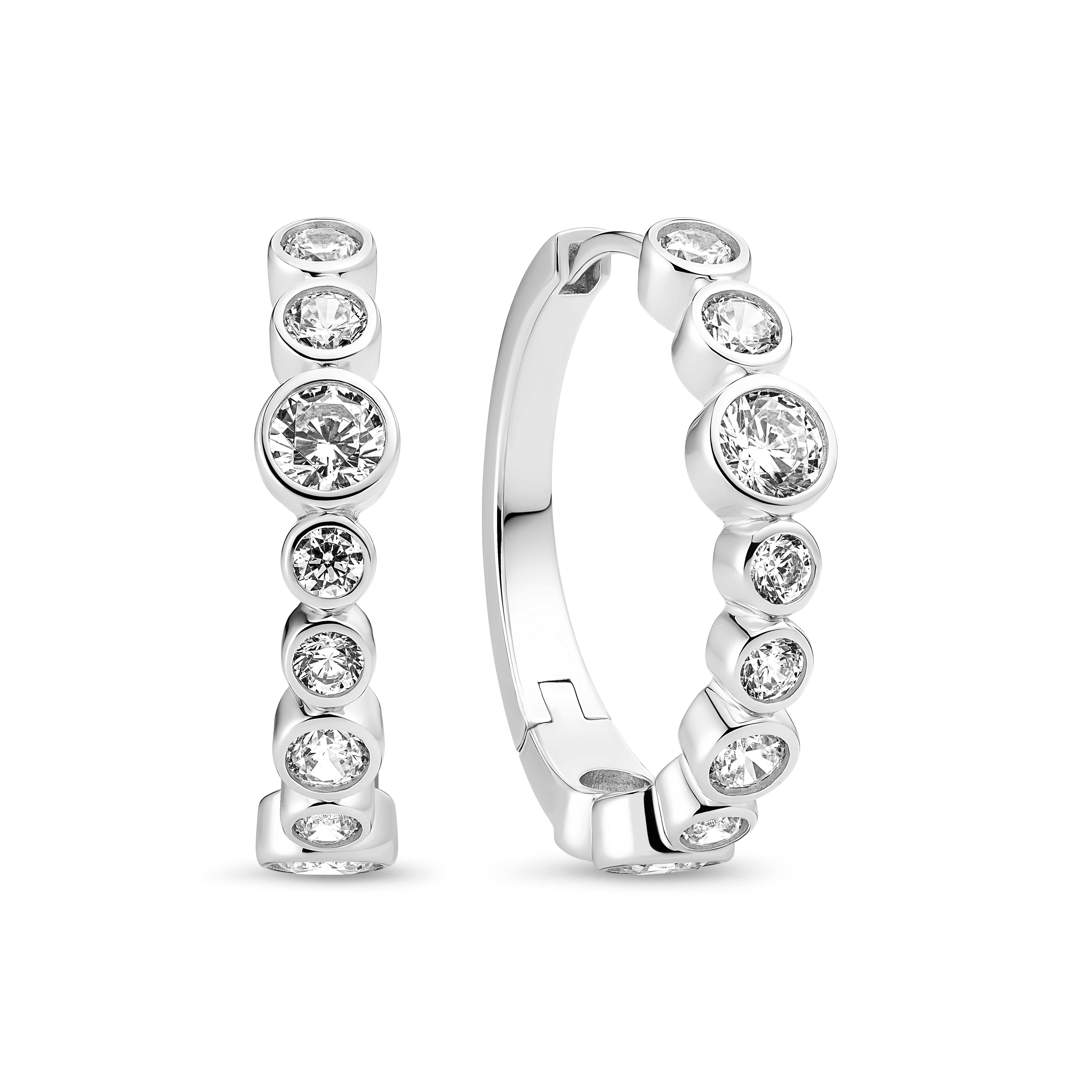 Sif Jakobs Øreringe SARDINIEN CREOLO øreringe med hvide zirkoner - sølv SJ-E2669-CZ