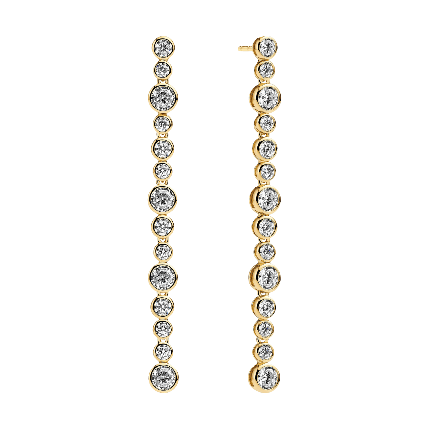 Sif Jakobs Øreringe SARDINIEN LUNGO GRANDE øreringe med hvide zirkoner - FORGYLDT SJ-E2771-CZ-YG