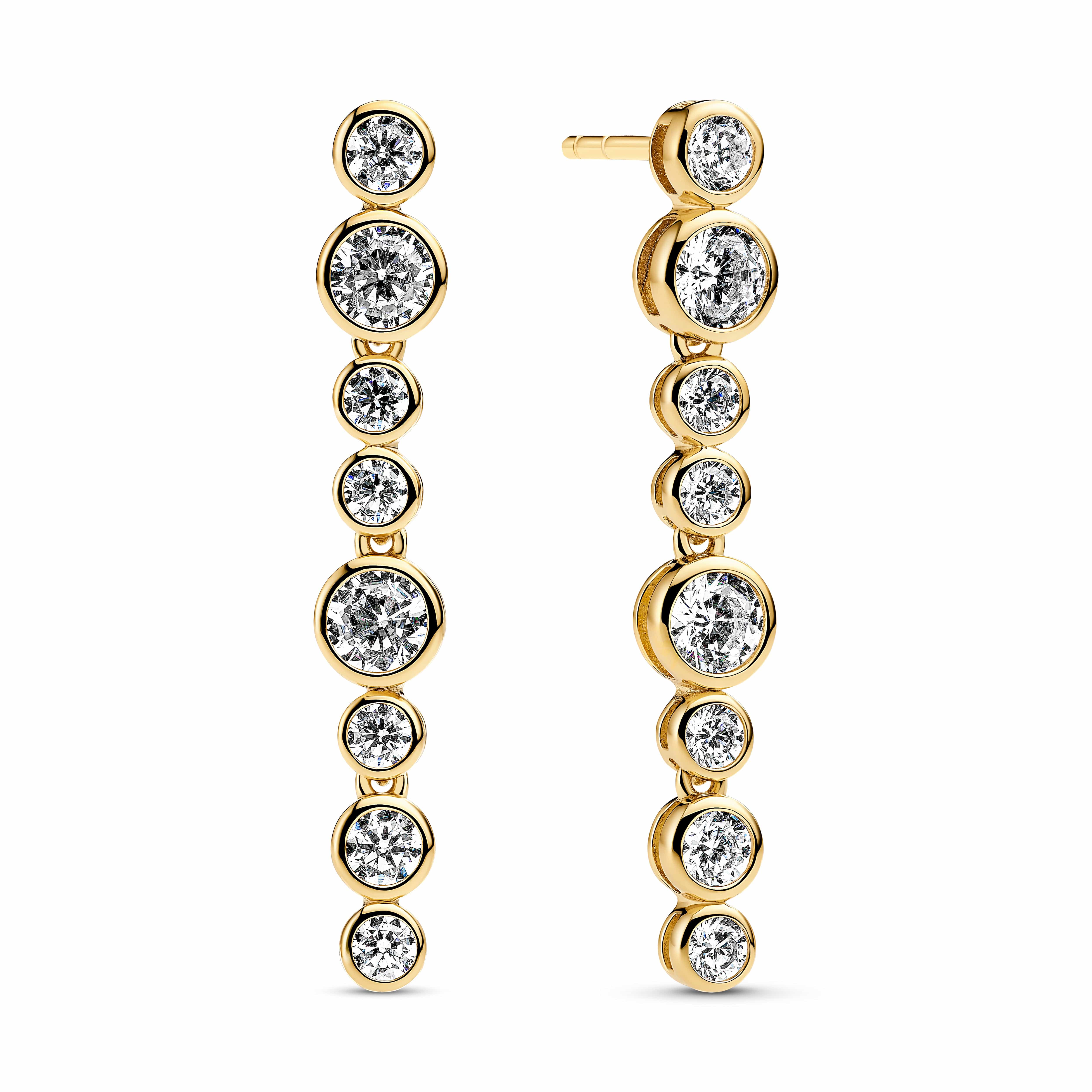 Sif Jakobs Øreringe SARDINIEN LUNGO PICCOLO øreringe med hvide zirkoner- FORGYLDT SJ-E2770-CZ-YG