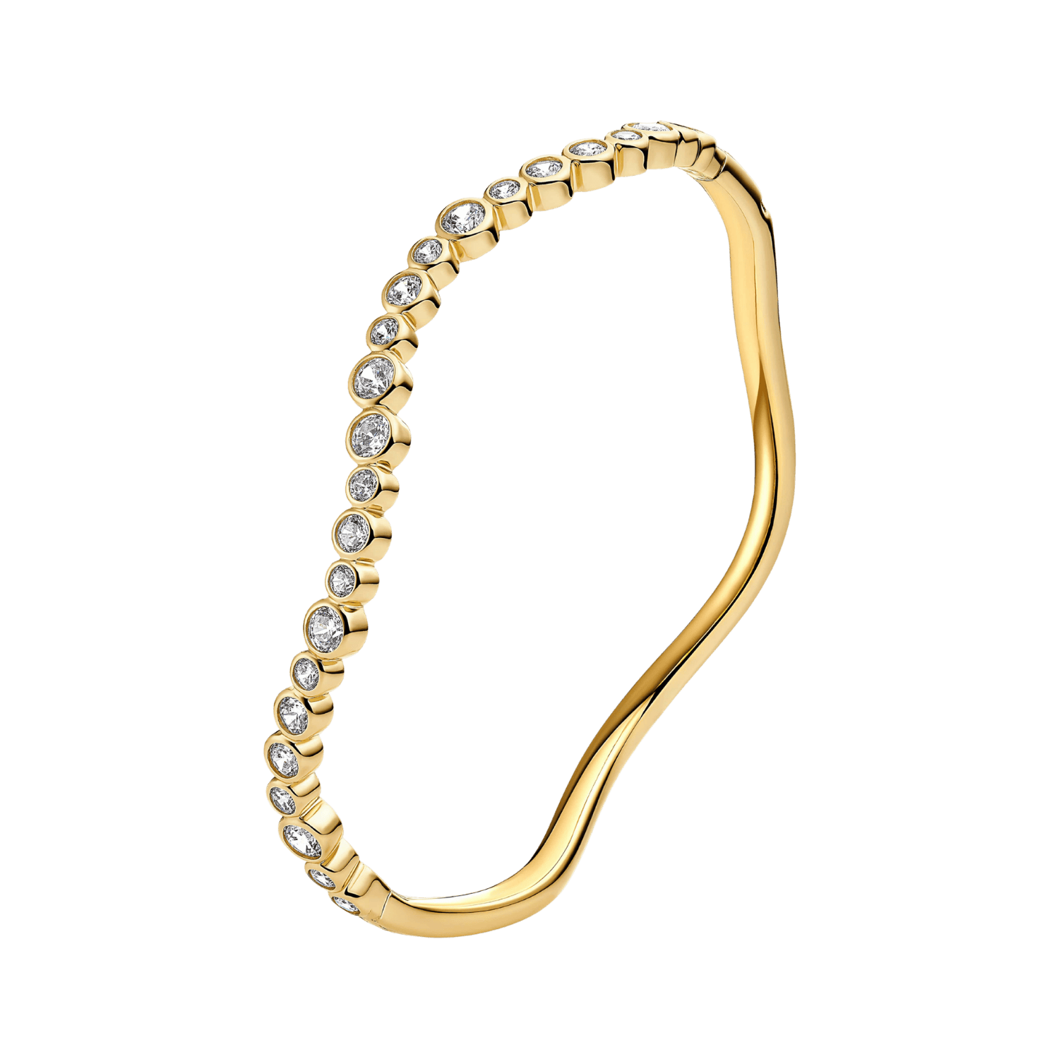 Sif Jakobs Armbånd SARDINIEN WAVE BANGLE armbånd med hvide zirkoner - FORGYLDT SJ-BG2631-CZ-YG