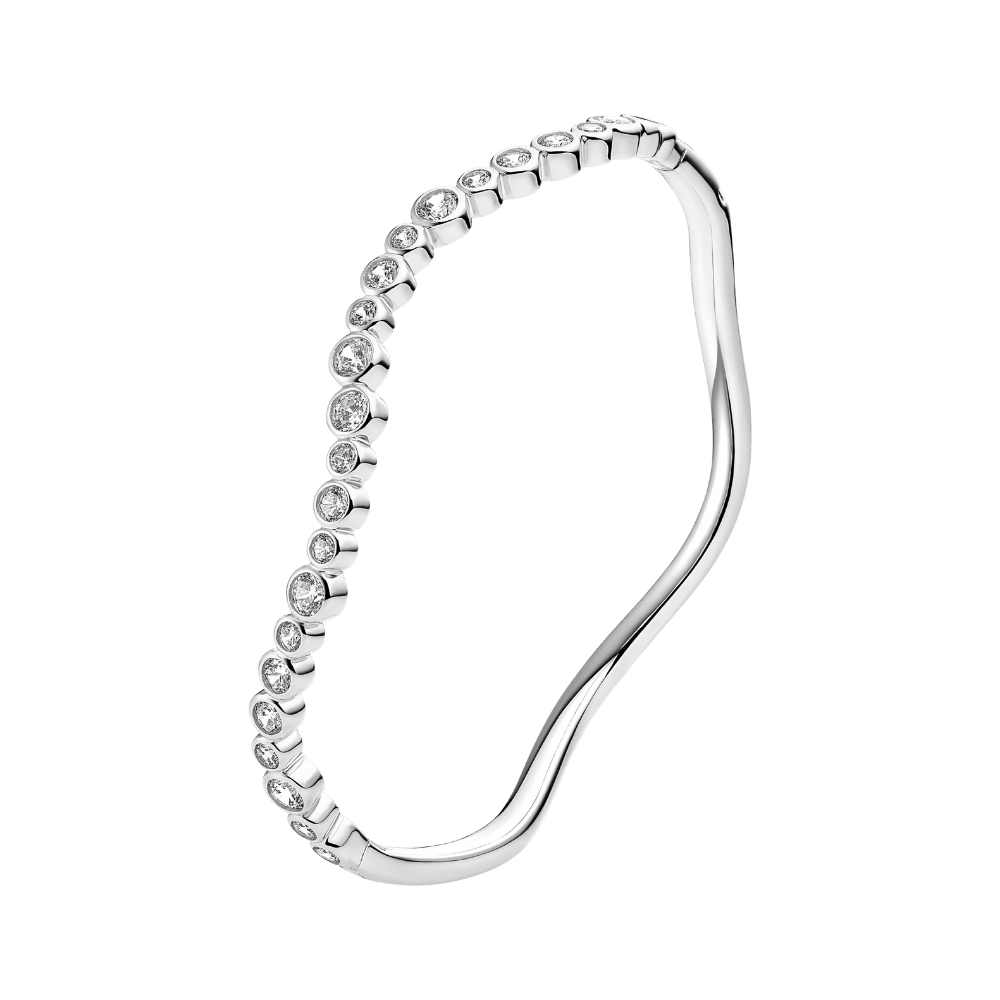 Sif Jakobs Armbånd SARDINIEN WAVE BANGLE armbånd med hvide zirkoner - sølv SJ-BG2631-CZ