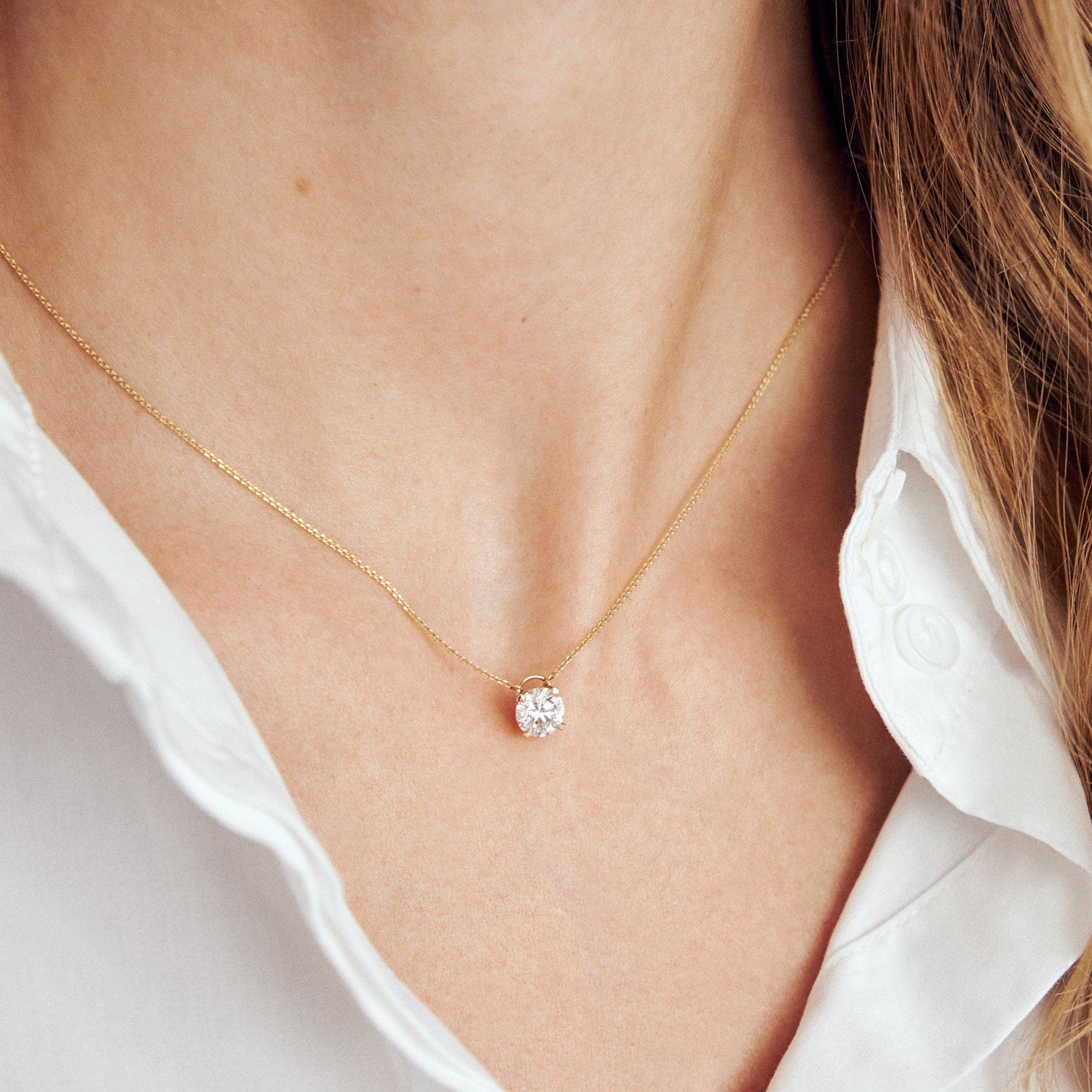 Sif Jakobs Halskæder Venice Solitaire halskæde med diamant 1,00 carat - 14 karat guld SJ-N2508-WD-YG