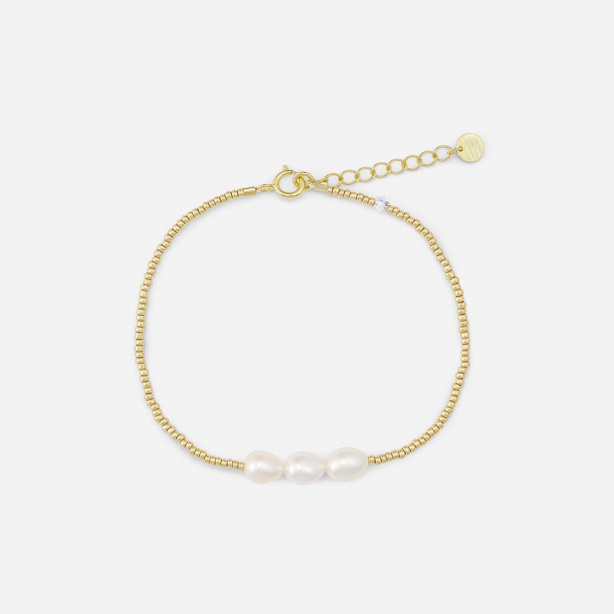 Sorelle Jewellery Armbånd 3 pearls armbånd med perler - forgyldt