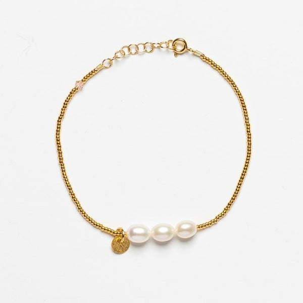 Sorelle Jewellery Armbånd Forgyldt 3 pearls armbånd SOR1000