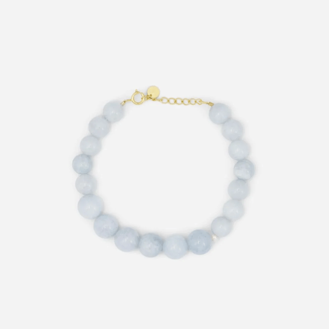 Sorelle Jewellery Armbånd Fearless armbånd med akvamarin - forgyldt