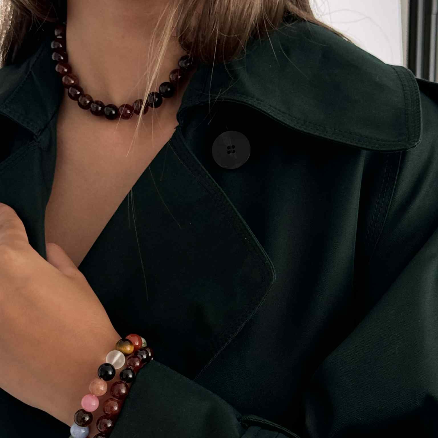 Sorelle Jewellery Armbånd Multi armbånd med jade, akvamarin og tigerøje S311