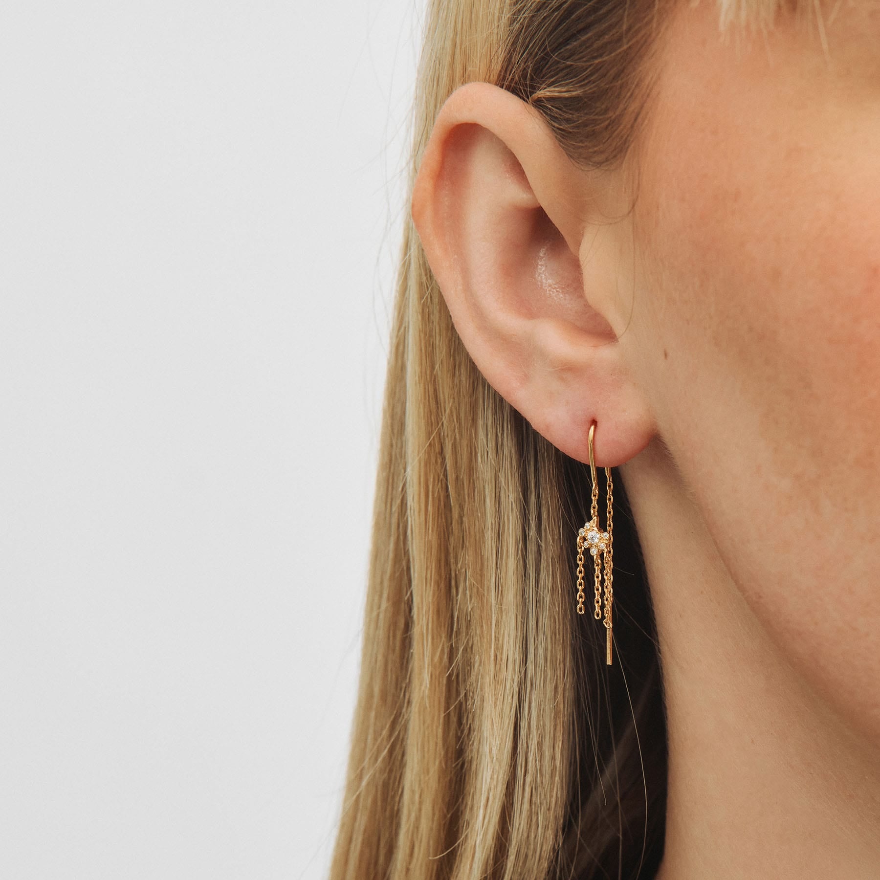 Studio Z Øreringe Lace ørehænger med zirkon - forgyldt 7207963